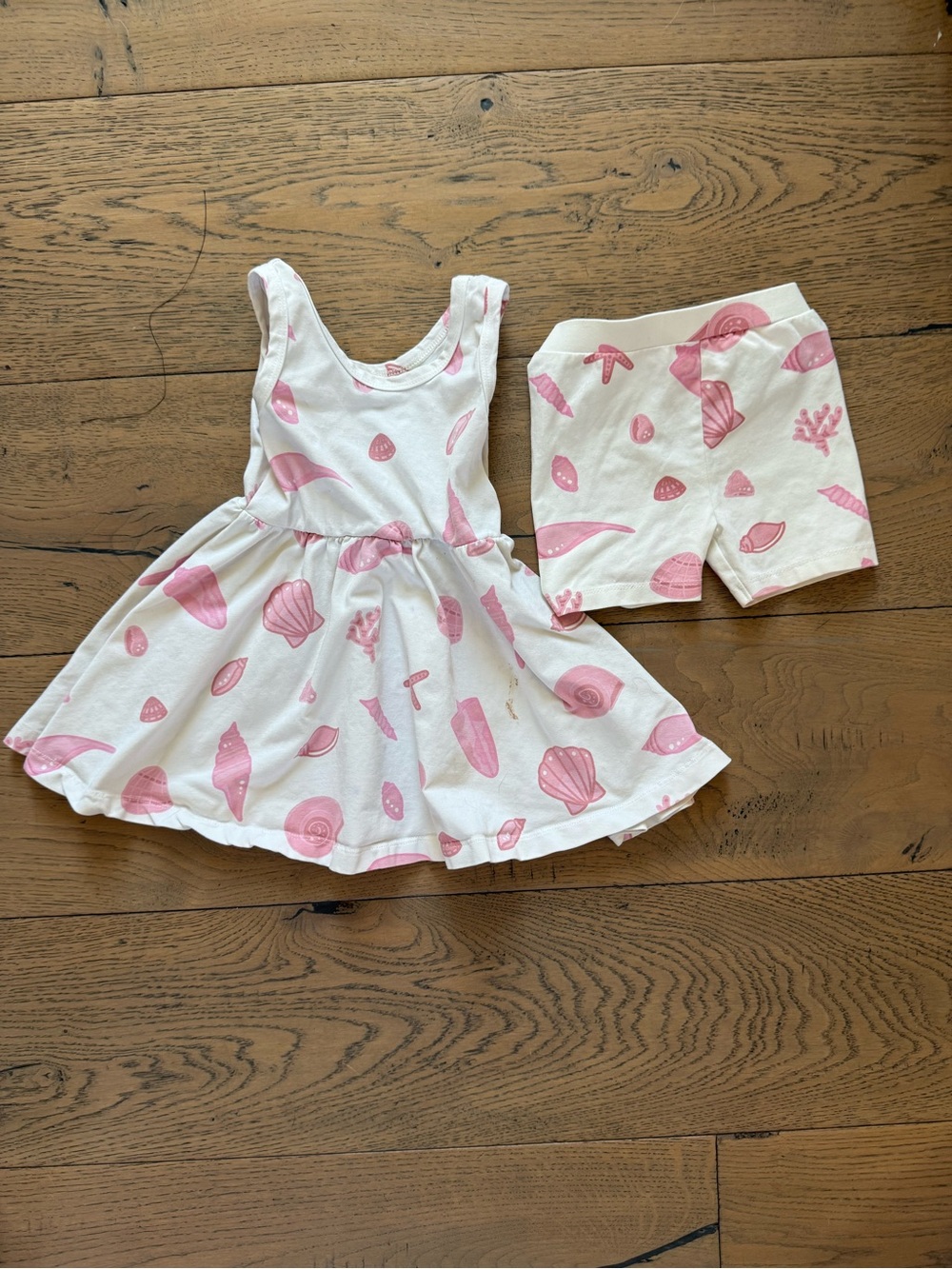Monica + Andy Seashell Dress + Bike Shorts Set 18–24M